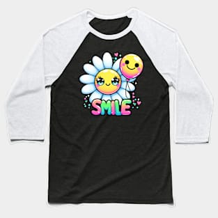 SMILE - KAWAII FLOWERS INSPIRATIONAL QUOTES Baseball T-Shirt